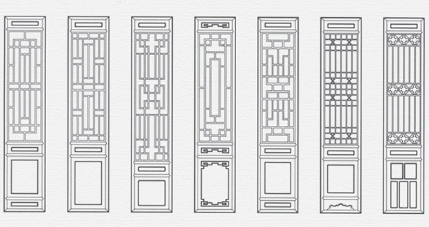 新蔡常用中式仿古花窗图案隔断设计图